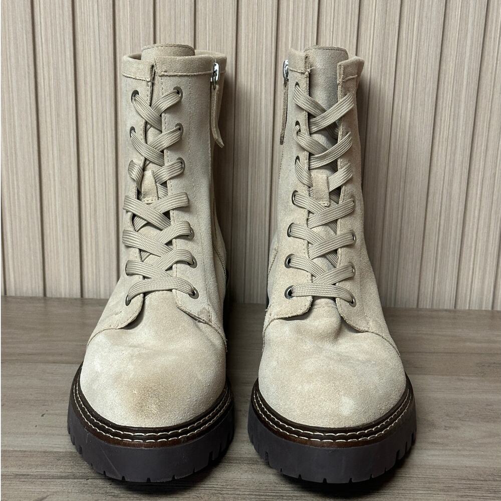 Nordstrom Nomoonie-Lea Tan Suede Lace-Up Ankle Boots Women’s Size 9M - Picture 3 of 9